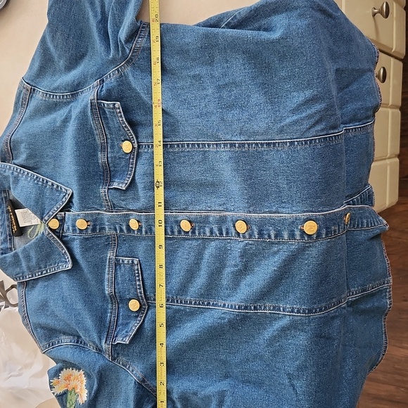 BOB MACKIE Wearable Art Vintage Embroidered Women's Designer Denim Shirt Small - Picture 11 of 12